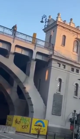 A Man Jumped Off The Poniatowski Bridge. Poland