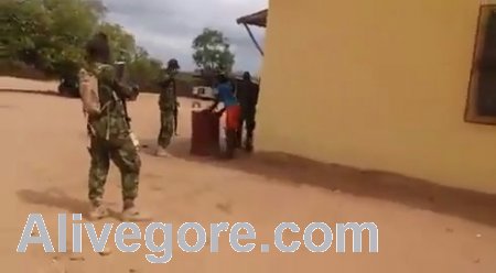 Regular people beaten by nigerian military