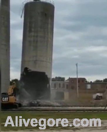 Chimney Falling On The Tractor