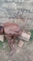 Naked Man Brutally Being Stoned