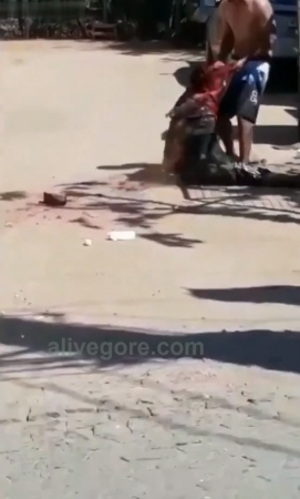 Guy Kicked, Stomped and Stoned to Death in the Street