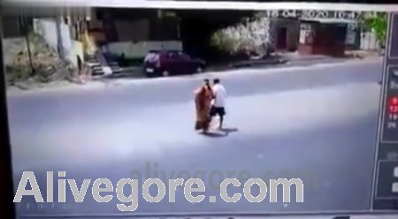 Crossing the Road Getting Hit Hard by Speeding Car