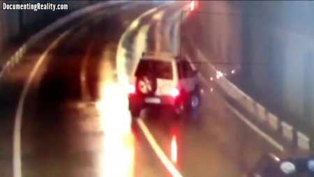 Multi Vehicle Crash Inside a Tunnel