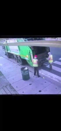 Trashman Crushed by Mini Truck