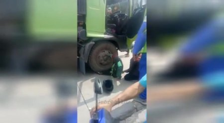 Fast Food Rider Got His Leg Trapped Under Truck Tire