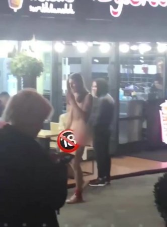 Crazy Naked Hippy Attacks Diners With A Bottle