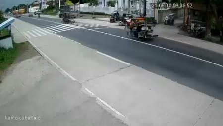 Unlucky Family On A Motorcycle