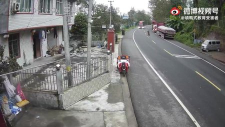 Biker Hits a Truck Head-on