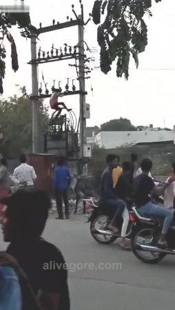 Drunk Man Climbed Onto The Wires Of The Transformer And Was Electrocuted