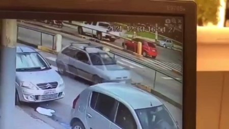 A Bus Hit A Man At A Crosswalk