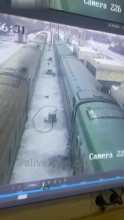 An Idiot Climbed Onto The Roof Of A Carriage And Was Electrocuted.  Kazakhstan