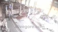 Industrial Accident, Worker Is Wound On A Rotating Shaft