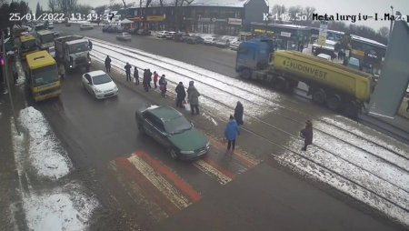 Truck Crushed An Elderly Woman. Ukraine
