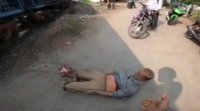 A Man On A Bicycle Fell And His Legs Were Cut Off By A Passing Train