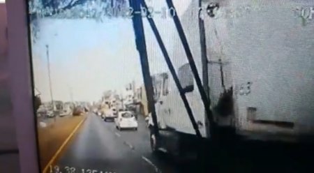 The Bus Hit Two Pedestrians. Video From The Cockpit