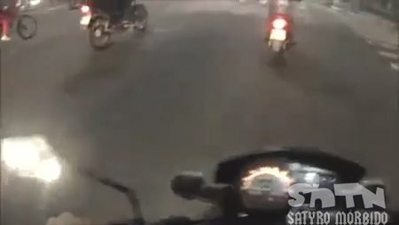 Motorcyclist Crashed Into The Side Of A Car