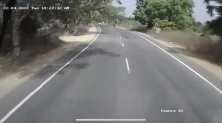 The Motorcyclist Drove Into The Oncoming Lane And Was Hit By A Truck. Cockpit Video