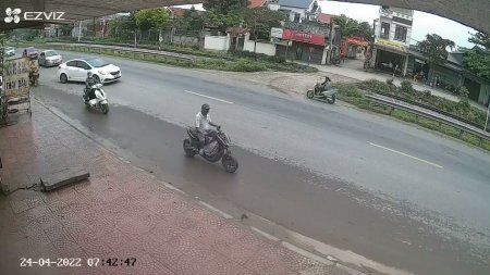 A Motorcycle And Its Driver Were Crushed By A Truck That Lost Control