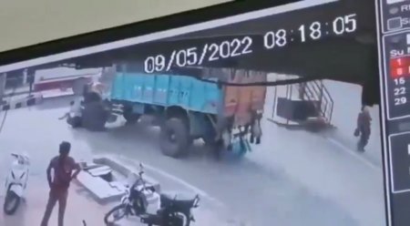 The Truck Driver Did Not Notice The Motorcyclist And He Was Crushed