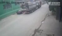 Forklift Stops Biker. China