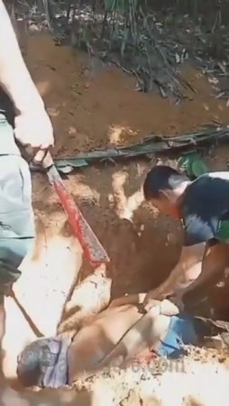 A Man Stripped Down To His Underwear Was Put In A Grave And His Throat Slit