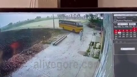 School Bus Crushes Elderly Man. Afghanistan