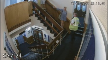 During A Scuffle, A Woman Fell Down A Flight Of Stairs