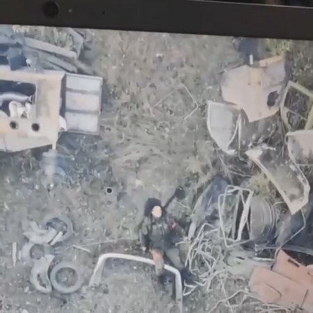 Soldier Destroyed By A Land Mine Dropped From A Drone
