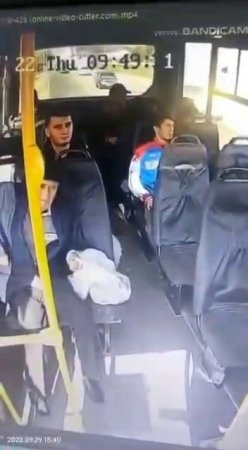The Truck Crashed Into The Back Of The Bus. Footage From The Passenger Compartment