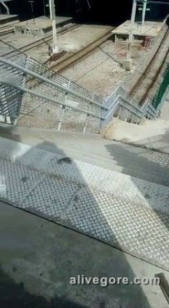 An Idiot Tried To Ride Down A Steep Staircase On A Bicycle