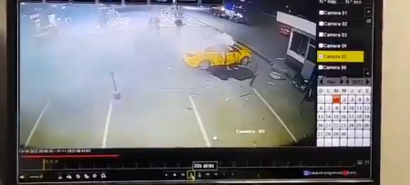 The Explosion Of A Taxi At A Gas Station. Ecuador