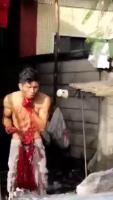 Dude Tries To Cut His Own Throat