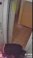 The Idiot Miraculously Didn't Get Burned In The Elevator. Russia