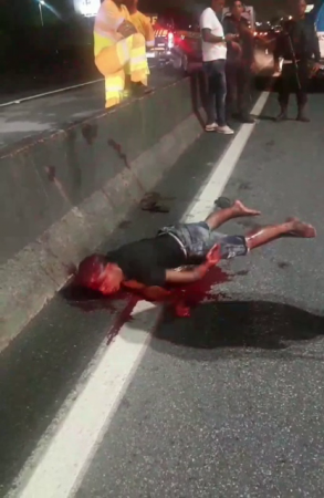 Bloody Man Didn't Wait For Rescuers, Took His Last Breaths Lying On The Road