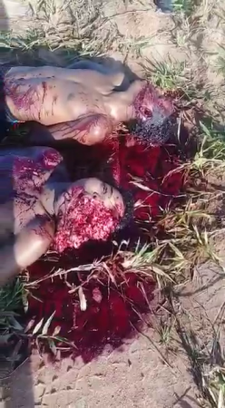 Three Corpses With Mutilated Faces