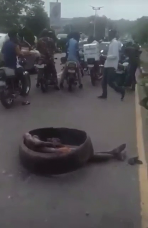 Dude Was First Beaten Up Then Burned In A Tire