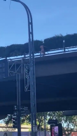 A Naked Man Crashed To His Death Falling Off A Bridge Onto The Pavement