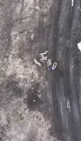 A Russian Drone Dropped A Grenade Precisely On A Group Of Ukrainian Soldiers