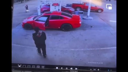 Shootout At A Gas Station In Jackson, Mississippi. USA