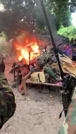 Soldiers Burn The Bodies Of The Enemy