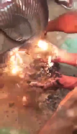 Dude Gets Molten Plastic Poured On His Hands As Punishment