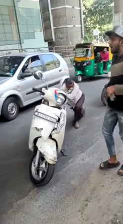 Motorcyclist Drags 71 Man Who Tried To Stop Him After An Accident