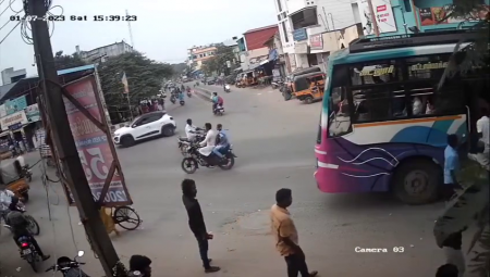An Elderly Man Fell Under The Wheel Of A Bus As It Was Pulling Away From The Bus Stop