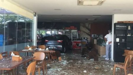 A Driver At A Gas Station Accidentally Pressed The Gas Pedal And Drove Into A Diner. Brazil