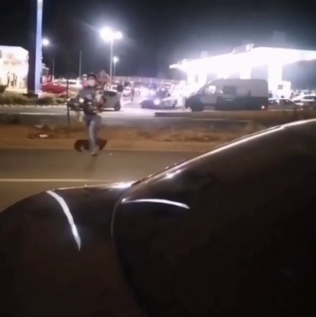 Dude With A Beer Carton Was Crossing The Road When He Was Swept Away By A Flying Car