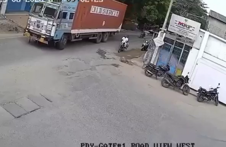 A Couple Of Motorcyclists Crushed By A Truck