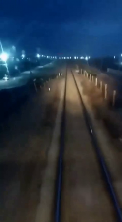 The Train Hit A Man Walking Along The Tracks. Video From Driver's Cab