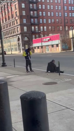 Dude Shot A Homeless Man Sitting On The Sidewalk With A Shot In The Head