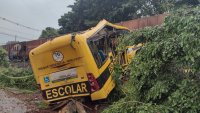Child Warning! Train Crashed Into A School Bus. Brazil