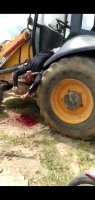 HORRIBLE DEATH, MAN SHOT IN AGONY ON TOP OF A TRACTOR